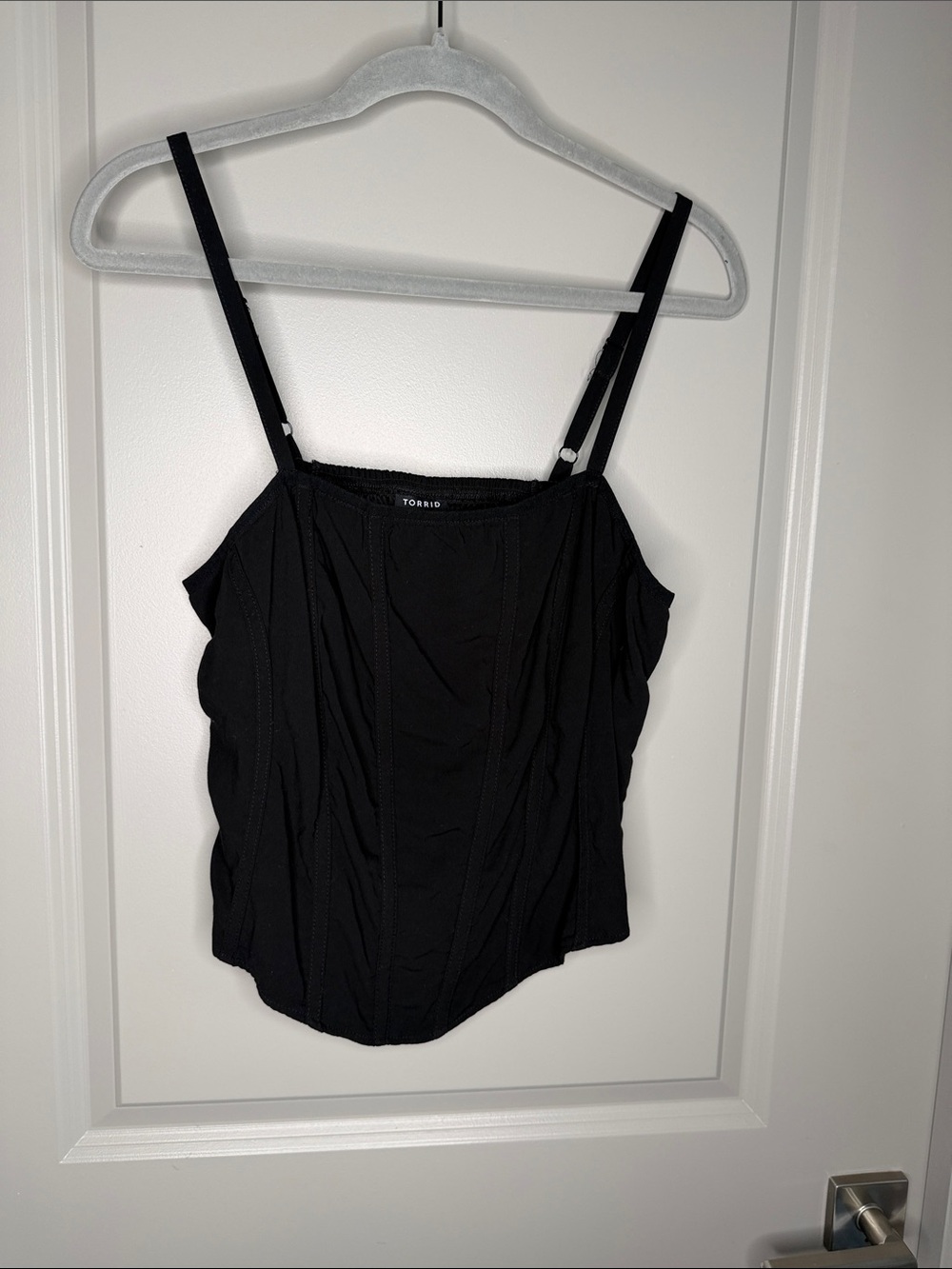 torrid Black Corset-Style Cami with Adjustable Straps